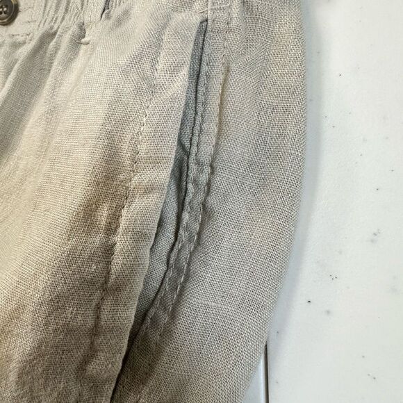 EUC 28 Palms Women’s Light Khaki/Cream Linen Pants Elastic Waist - Size Small/34 - Picture 4 of 7